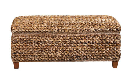 Laughton - Hand - Woven Banana Leaf Storage Trunk - Amber by CoasterEssence | Bel Furniture