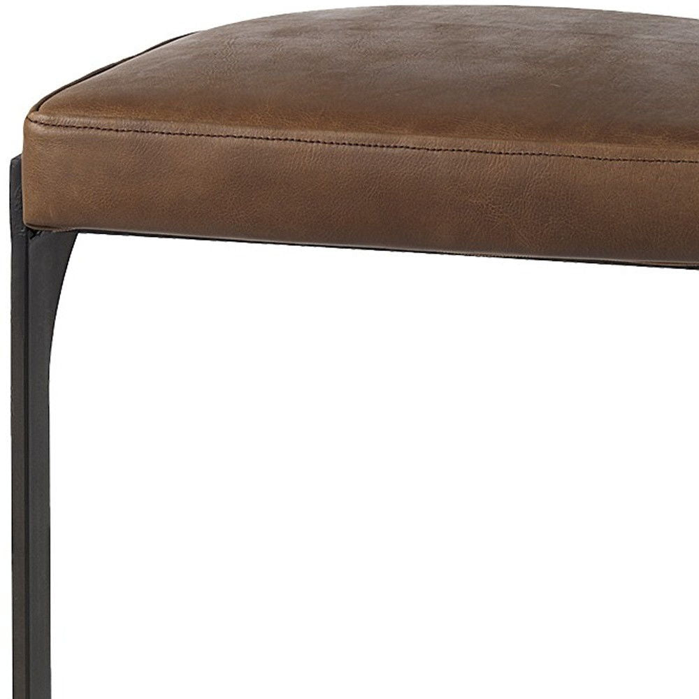 Medium Iron Backless Bar Chair - Brown