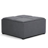 Avalon - Square Coffee Table, Storage Ottoman Dark Gray Fabric by Simpli-Home | Bel Furniture