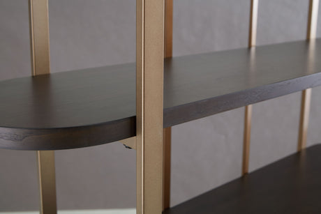Brentmour - Brown / Gold Finish - Bookcase by Signature Design by Ashley® | Bel Furniture