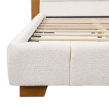 Modern Upholstered Platform Bed Frame With Built-In Reading Lights