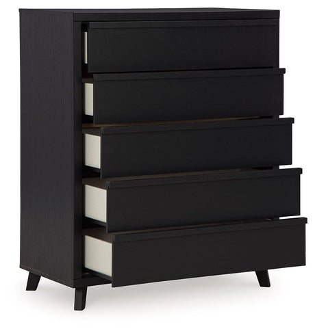 Danziar - Black - Five Drawer Wide Chest by Signature Design by Ashley® | Bel Furniture