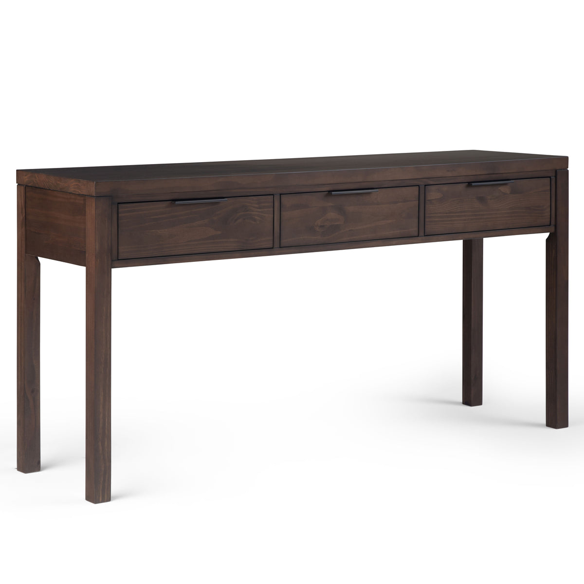 Hollander - Wide Console Table - Warm Walnut Brown by Simpli-Home | Bel Furniture