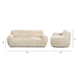 Summit - Faux Sheepskin Overstuffed Sofa - Cream Beige by Jennifer Taylor Home | Bel Furniture