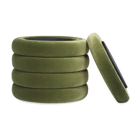 Fuji - Oversized Round Storage Ottoman by Jennifer Taylor Home | Bel Furniture