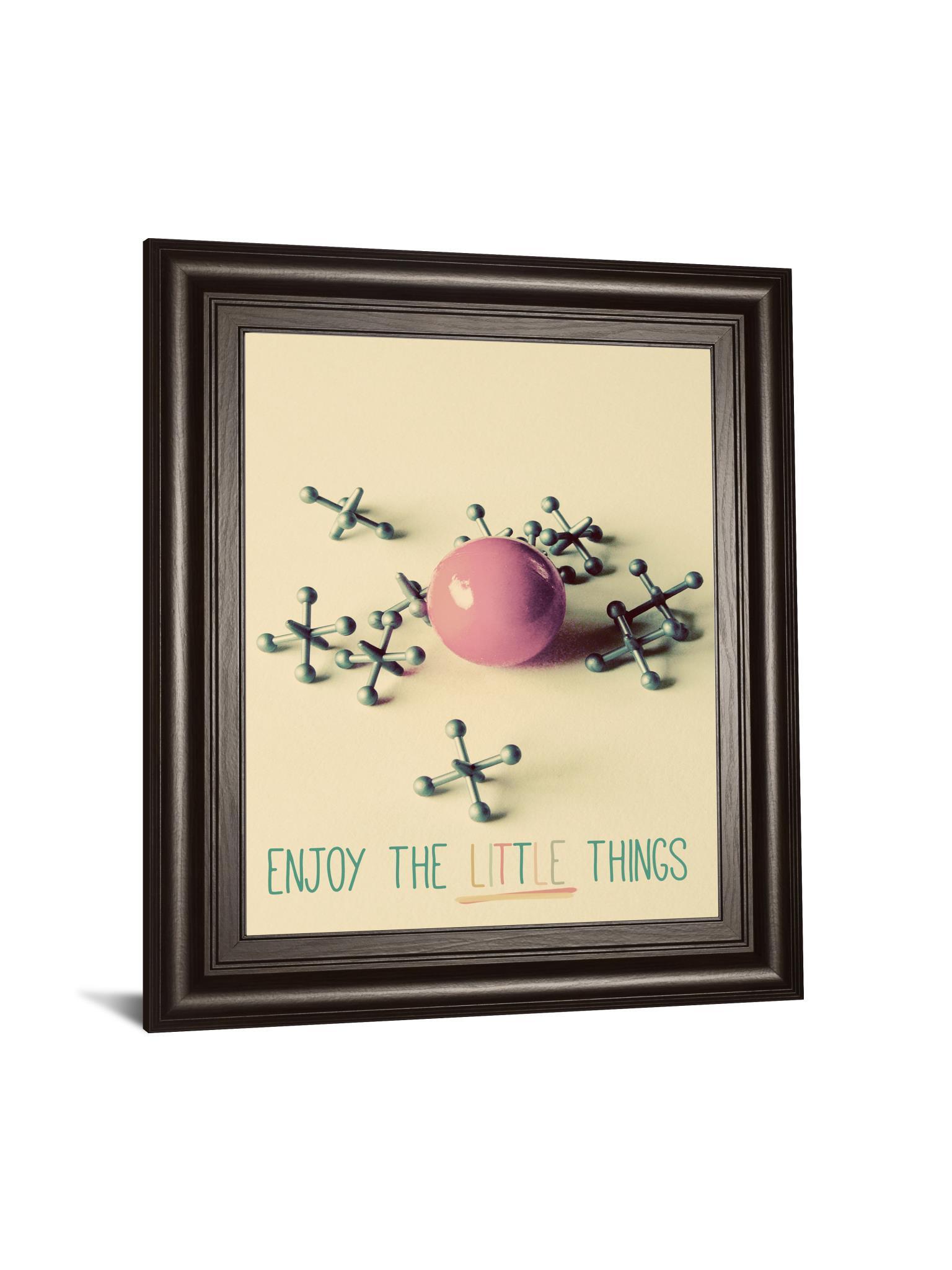 Enjoy The Little Things By Gail Peck - Framed Print Wall Art - Pink