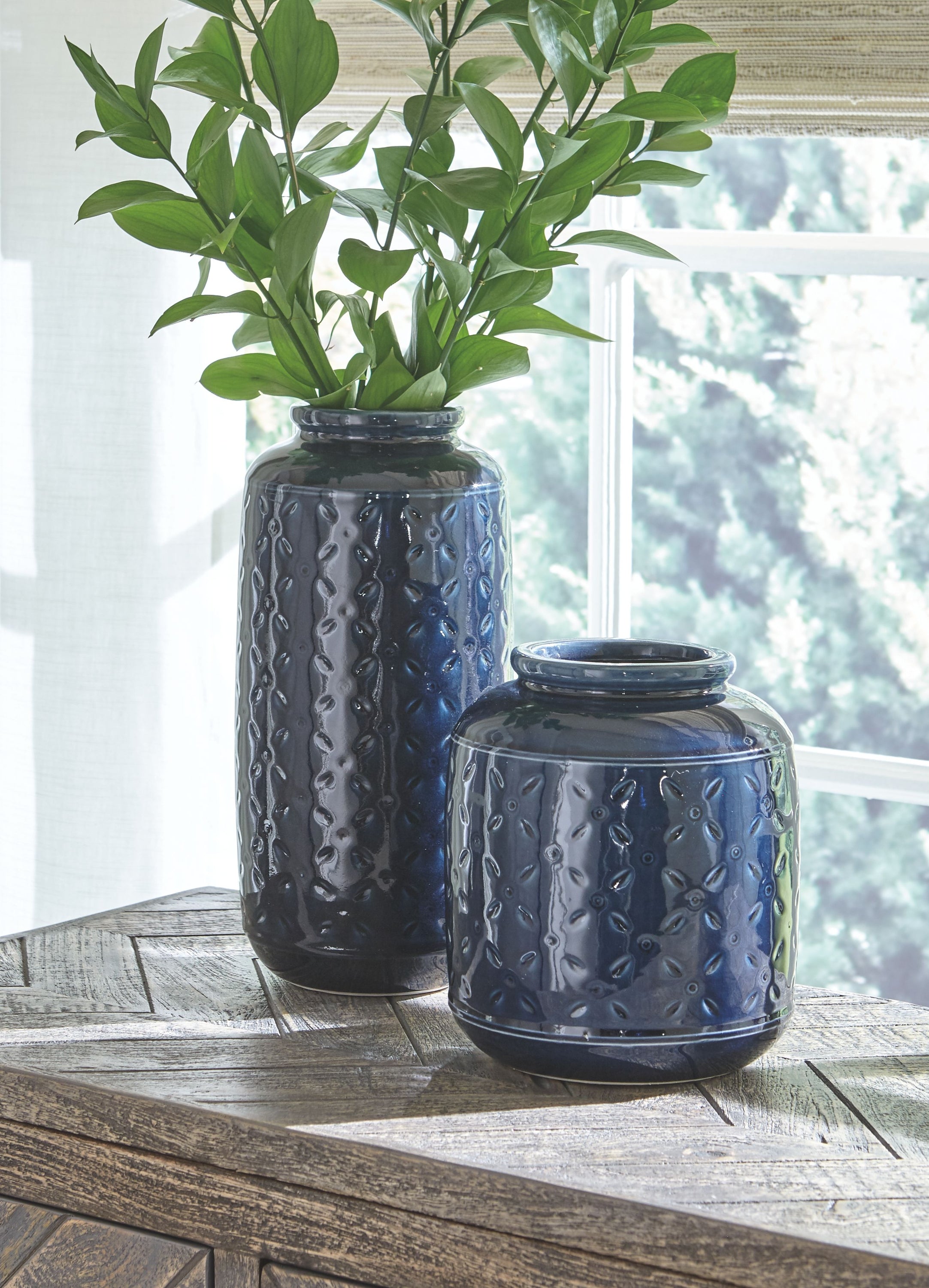 Marenda - Navy Blue - Vase Set (Set of 2)