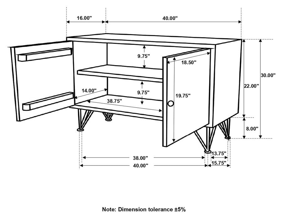 Eileen - 2 Door Wood Storage Accent Cabinet