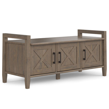 Ela - Entryway Storage Bench - Smoky Brown by Simpli-Home | Bel Furniture