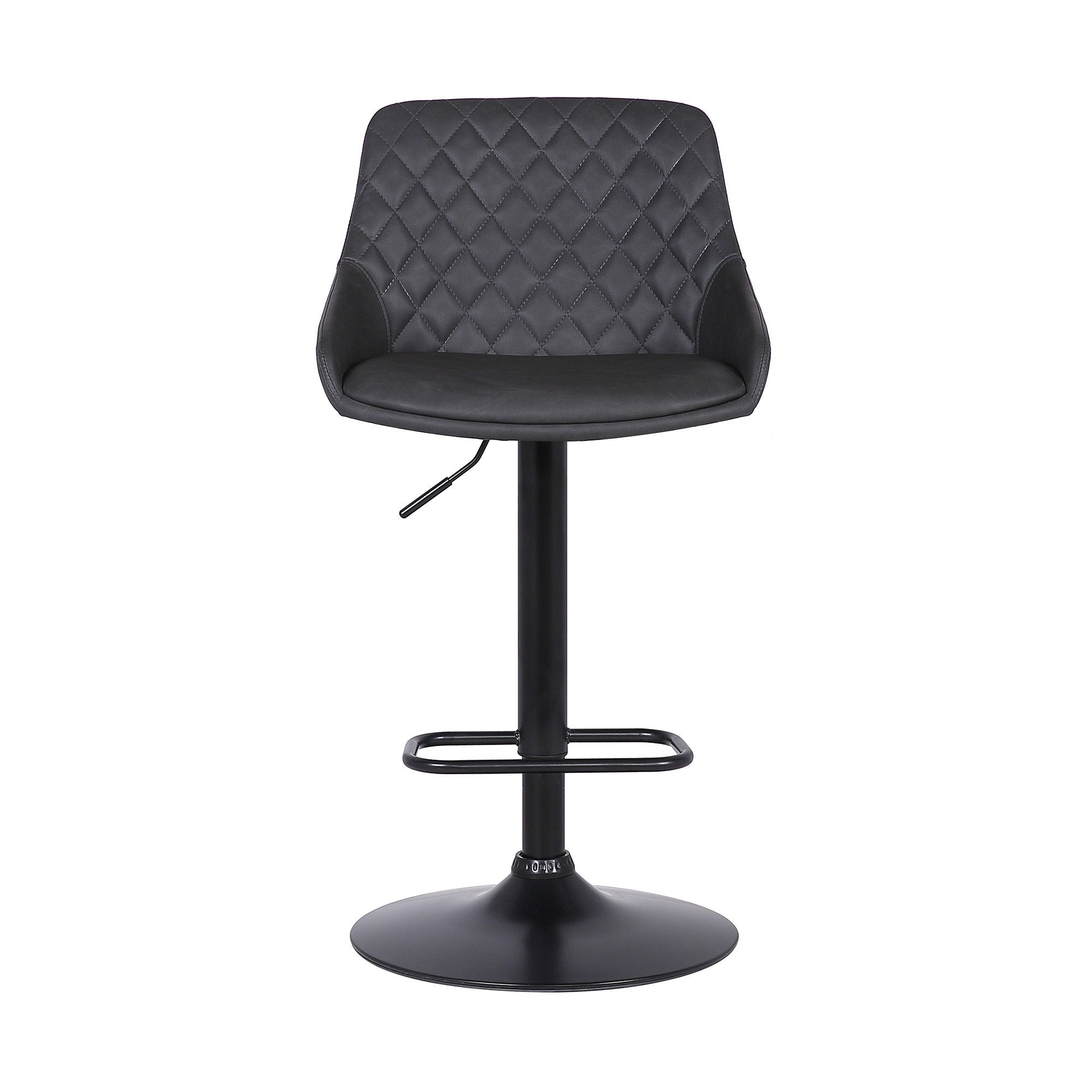 43.5" Swivel Low Back Adjustable Height Bar Chair - Gray / Black