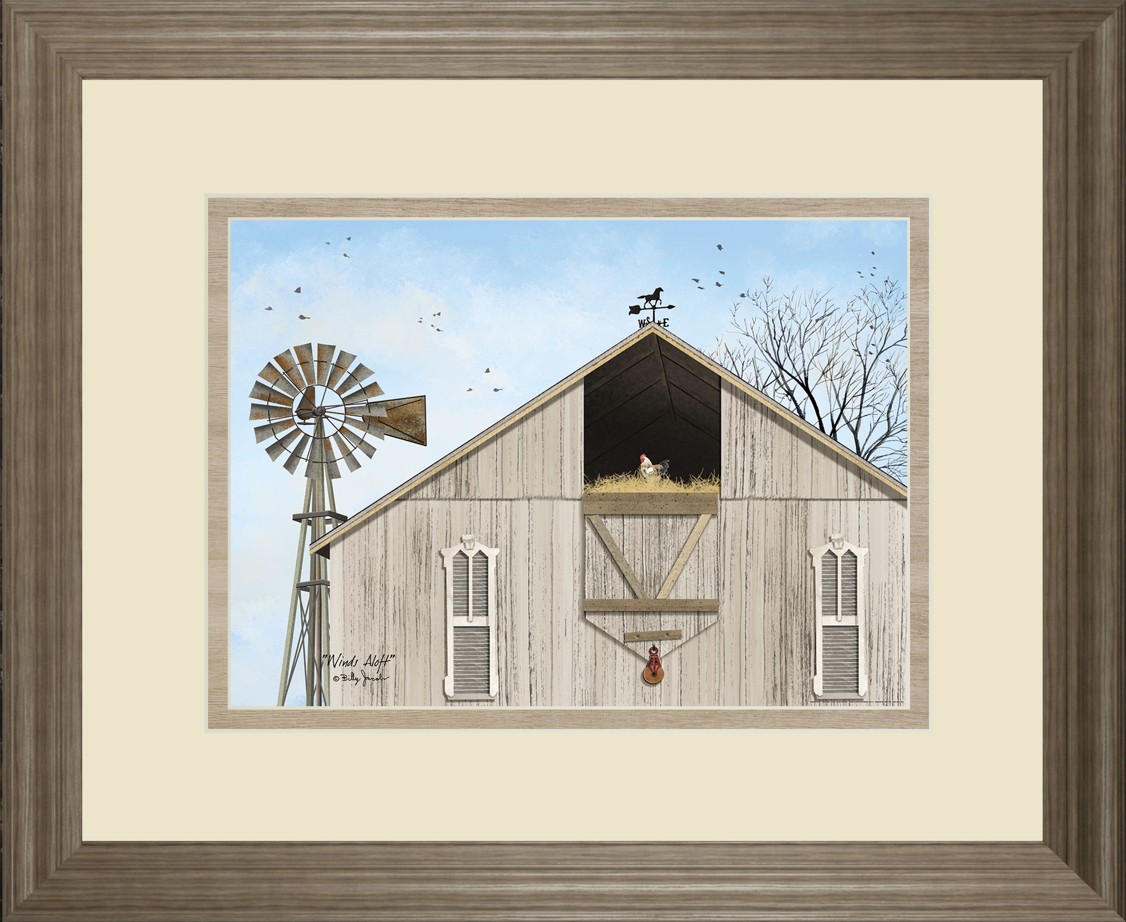 Winds Aloft By Billy Jacobs - Framed Print Wall Art - Beige