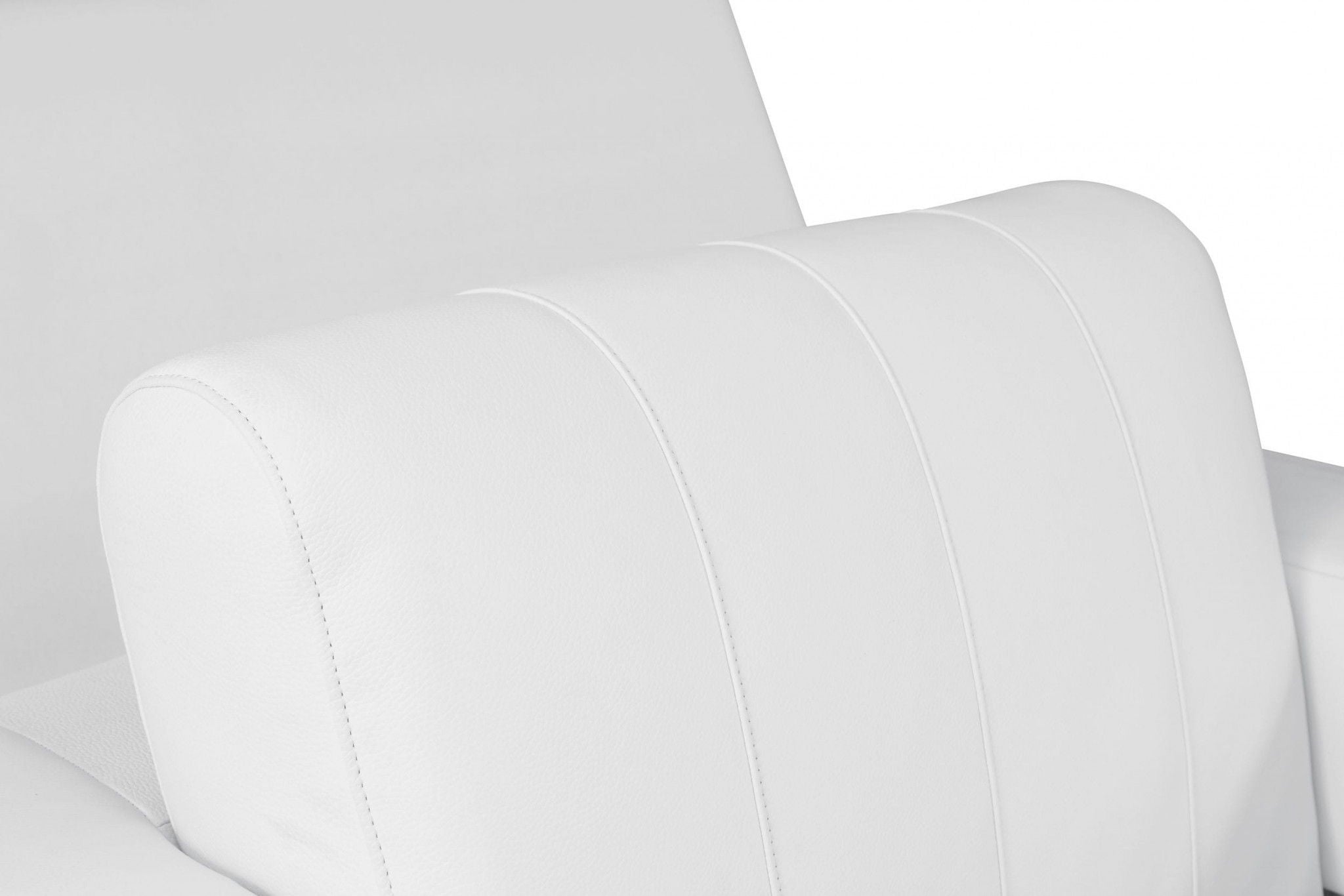 Stripe Top Grade Italian Leather Chair - Winter White