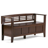 Adams - Entryway Storage Bench Handcrafted Dark Brown by Simpli-Home | Bel Furniture