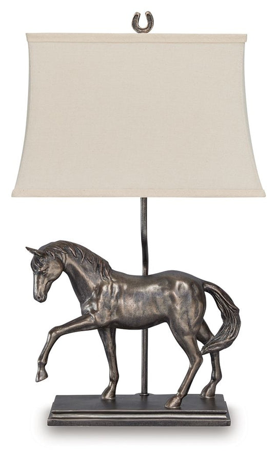 Sandorman - Bronze Finish - Poly Table Lamp by Signature Design by Ashley® | Bel Furniture