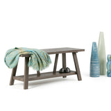 Dylan - Entryway Bench - Driftwood by Simpli-Home | Bel Furniture
