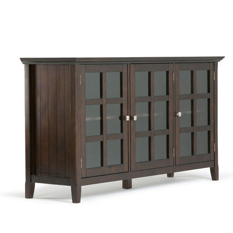 Acadian - Wide Storage Cabinet Handcrafted Dark Brown by Simpli-Home | Bel Furniture