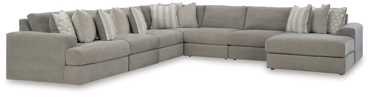 Avaliyah - Sectional Dark Gray 7 Pc. Right Arm Facing Chaise Sectional by Signature Design by Ashley® | Bel Furniture