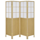 Edwards - 4-Panel Room Divider Folding Shoji Screen - Natural