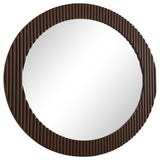 Dexter 40 x 40 Inch Round Reeding Frame Wall Mirror Brown