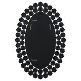 Colleen 31 x 47 Inch Oval Wall Mirror Crystal Flowers Silver
