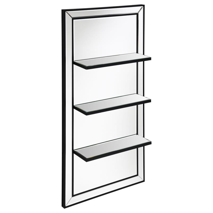 Oriel Rectangular 3-Shelf Wall Mirror Silver