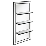 Oriel - Rectangular 3-Shelf Wall Mirror - Silver