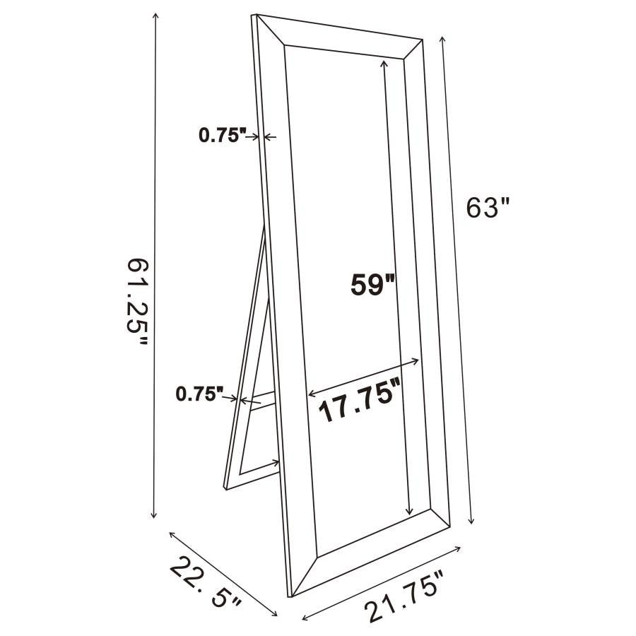 Soline - Framed Standing Floor Mirror - Silver