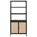 Amherst - 3-Shelf Radio Weave Cane Metal Accent Cabinet