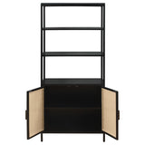 Amherst - 3-Shelf Radio Weave Cane Metal Accent Cabinet