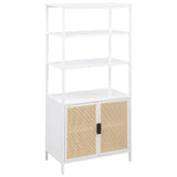 Amherst - 3-Shelf Radio Weave Cane Metal Accent Cabinet