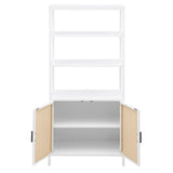 Amherst - 3-Shelf Radio Weave Cane Metal Accent Cabinet