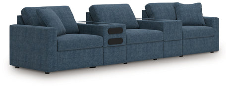 Modmax - Ink - Sectional Blue 5 Pc. Sectional With Audio System And With Storage Console by Signature Design by Ashley® | Bel Furniture