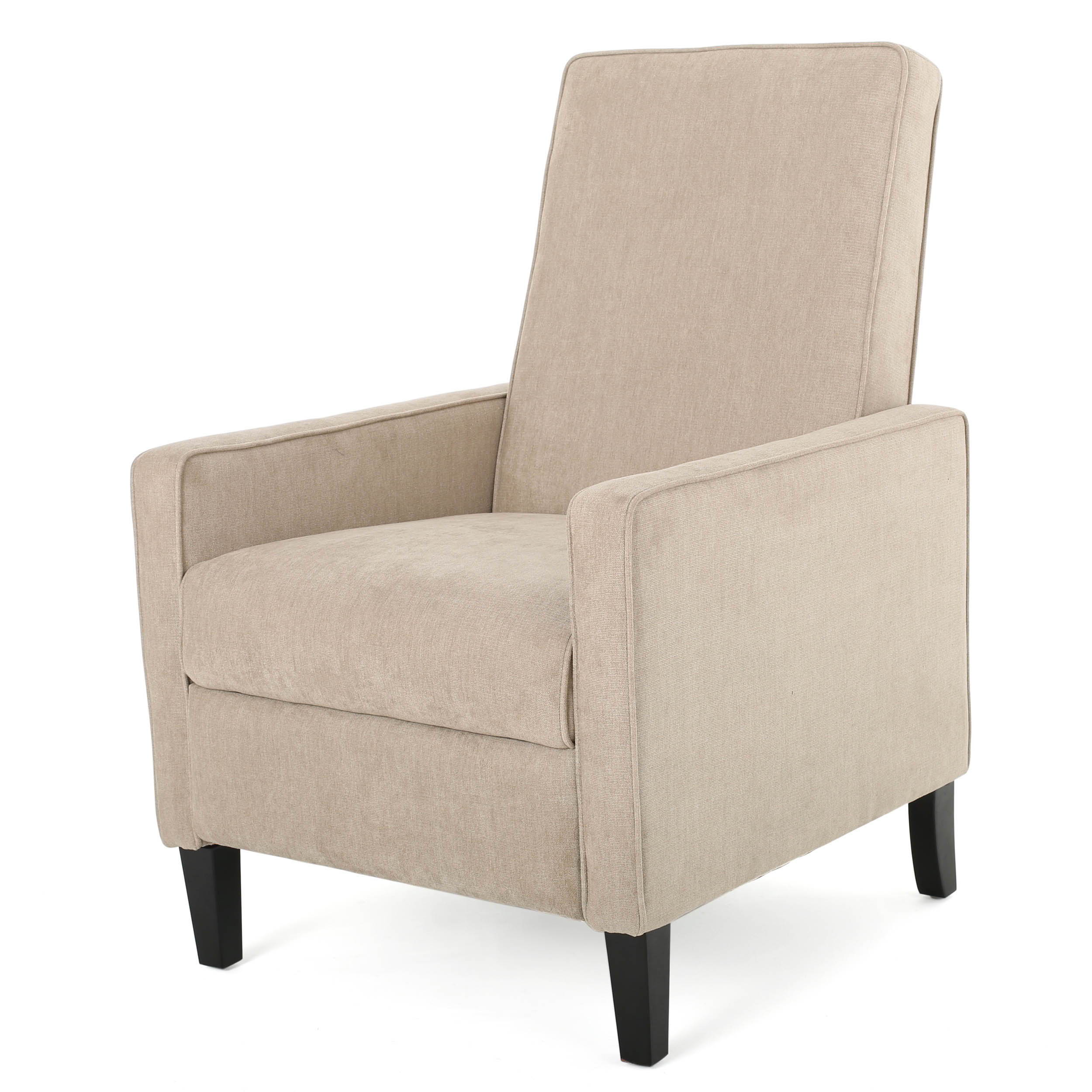 Push Back Chair Minimalist Linen Fabric - Natural