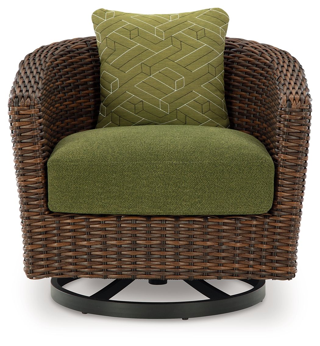 Horizon Hall - Brown / Green - Swivel Lounge With Cushion by Signature Design by Ashley® | Bel Furniture