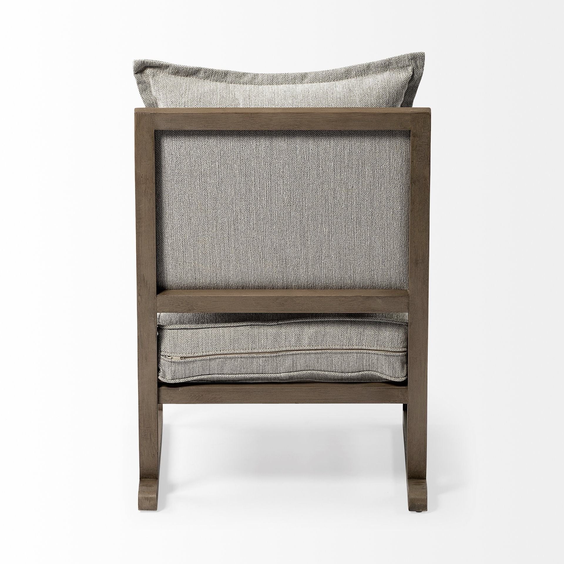 Fabric Arm Chair - Ash Gray / Brown