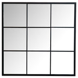 Quetzal - Square Window Pane Wall Mirror - Black