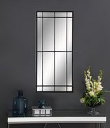Annetta - Window Pane Floor Or Wall Mirror - Black