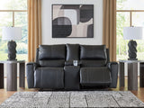 Glossmore - Reclining Loveseat With Console - Black