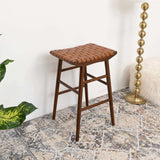 Maya - Genuine Leather Stool - Rustic / Tan by Ashcroft Furniture | Bel Furniture