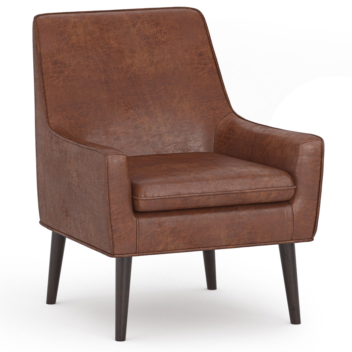 Robson - Accent Chair - Distressed Saddle Brown by Simpli-Home | Bel Furniture