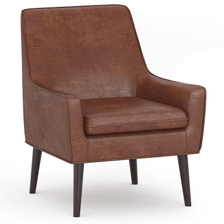 Robson - Accent Chair - Distressed Saddle Brown by Simpli-Home | Bel Furniture
