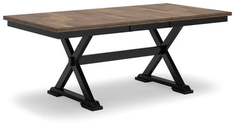 Wildenauer - Brown / Black - Rectangular Dining Extension Table by Signature Design by Ashley® | Bel Furniture