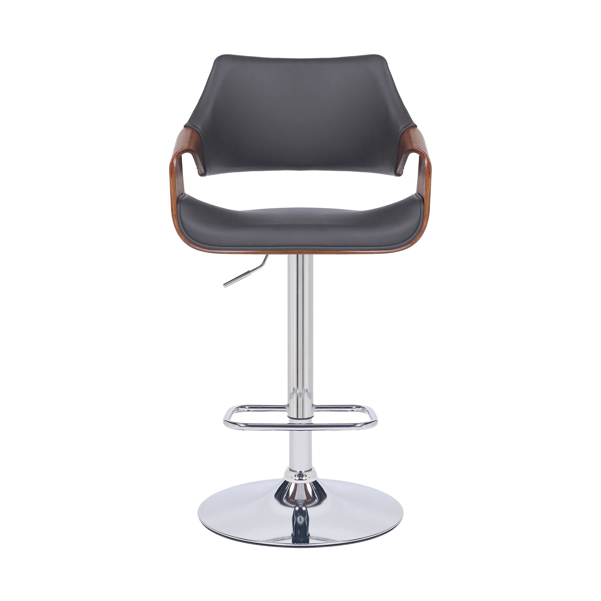 45" Swivel Adjustable Height Bar Chair - Gray / Silver