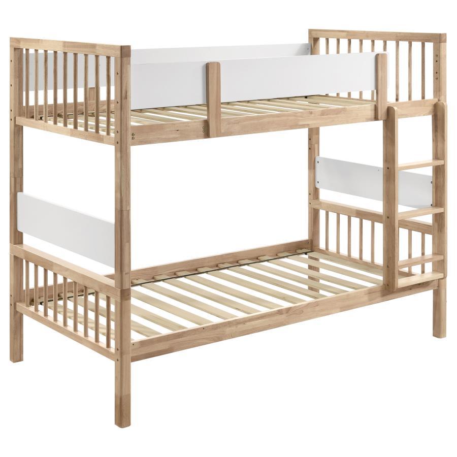 Dakota - Wood Twin Over Twin Bunk Bed - Natural by Coaster Fine Furniture | Bel Furniture