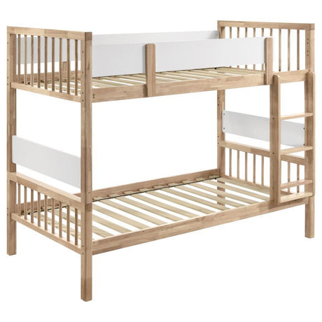 Dakota - Wood Twin Over Twin Bunk Bed - Natural by Coaster Fine Furniture | Bel Furniture