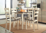 Woodanville - Cream / Brown - Round DRM Drop Leaf Table by Signature Design by Ashley® | Bel Furniture