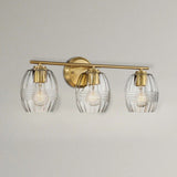 Luster - 3 Lights Vanity With Clear For Bathrooms Above Mirror Wall Lamp Satin - Clear / Gold by Ashcroft Furniture | Bel Furniture