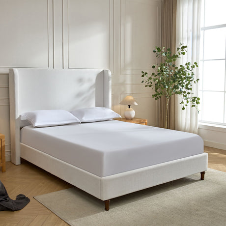 Harper - Tall Headboard Upholstered Bed / High Headboard / Elegant Simplicity / No Box Spring Needed - view 24