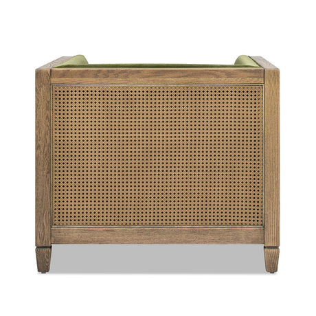 Georgia - Cane Tuxedo Armchair - Olive Green by Jennifer Taylor Home | Bel Furniture