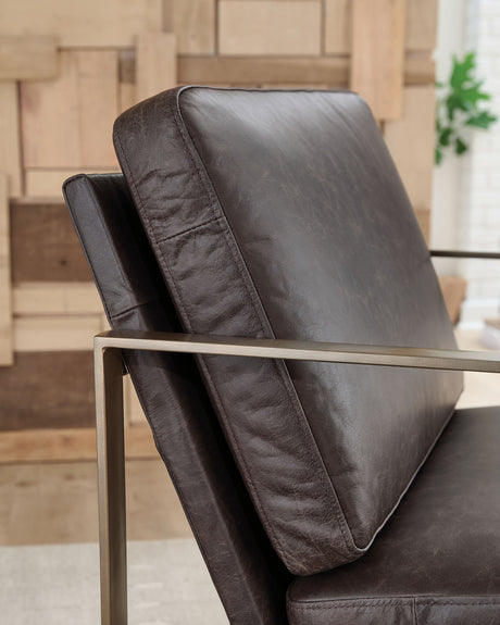 Bradett - Accent Chair - Dark Brown / Gold Finish - view 7